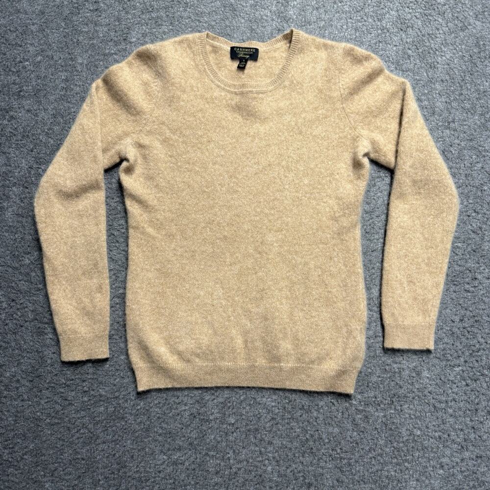 Charter Club Luxury Cashmere Sweater Women's Small Camel Tan Long Sleeve